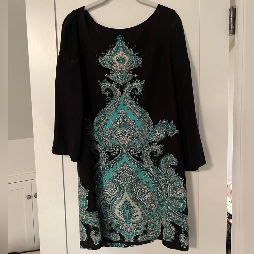 TIBI black silk shift dress size 8